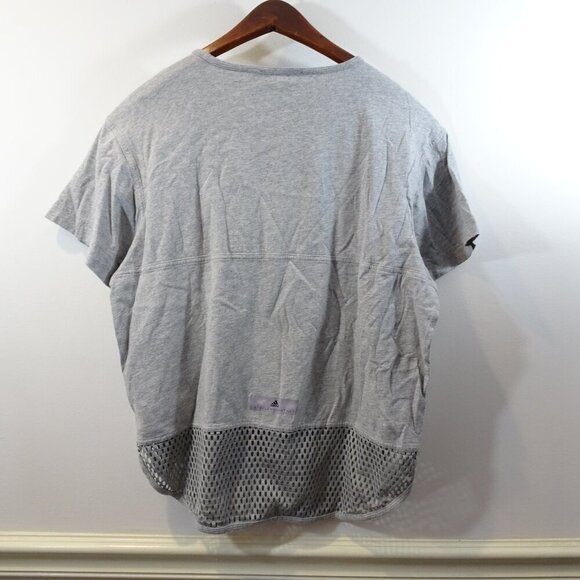 Adidas Stella Mccartney Spell Out Logo Mesh Hem T-Shirt Size S Workout - Picture 7 of 8